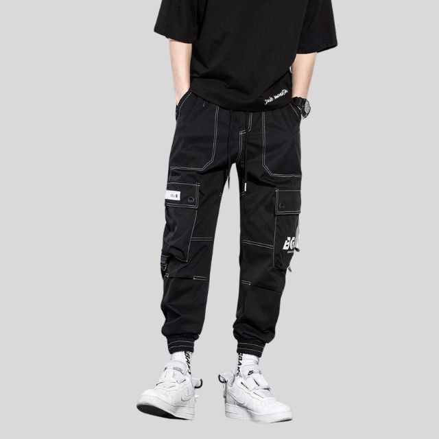 Utility cargo trousers with multi-pocket design