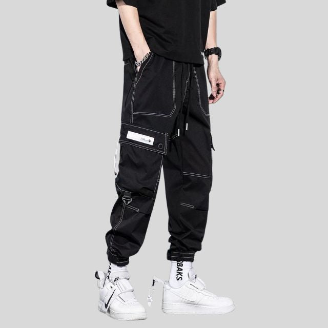 Utility cargo trousers with multi-pocket design