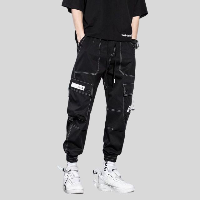 Utility cargo trousers with multi-pocket design