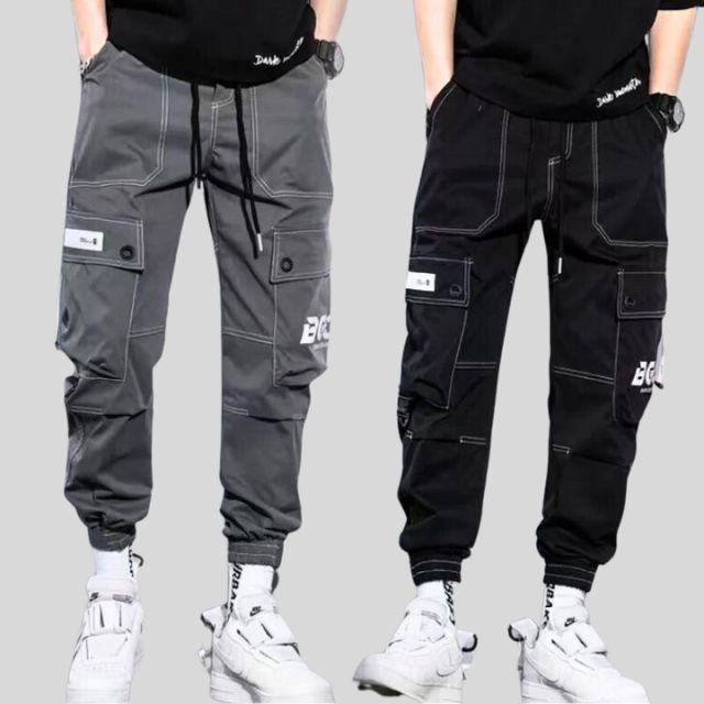 Utility cargo trousers with multi-pocket design