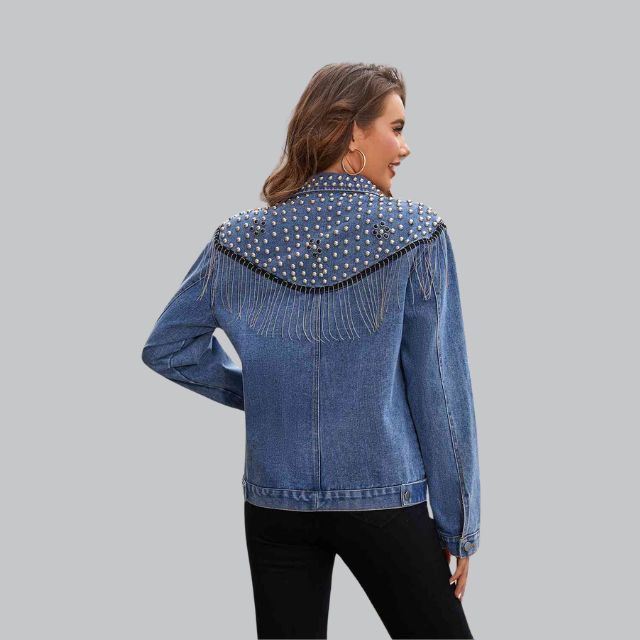 Annina - Denim jacket with Pearls