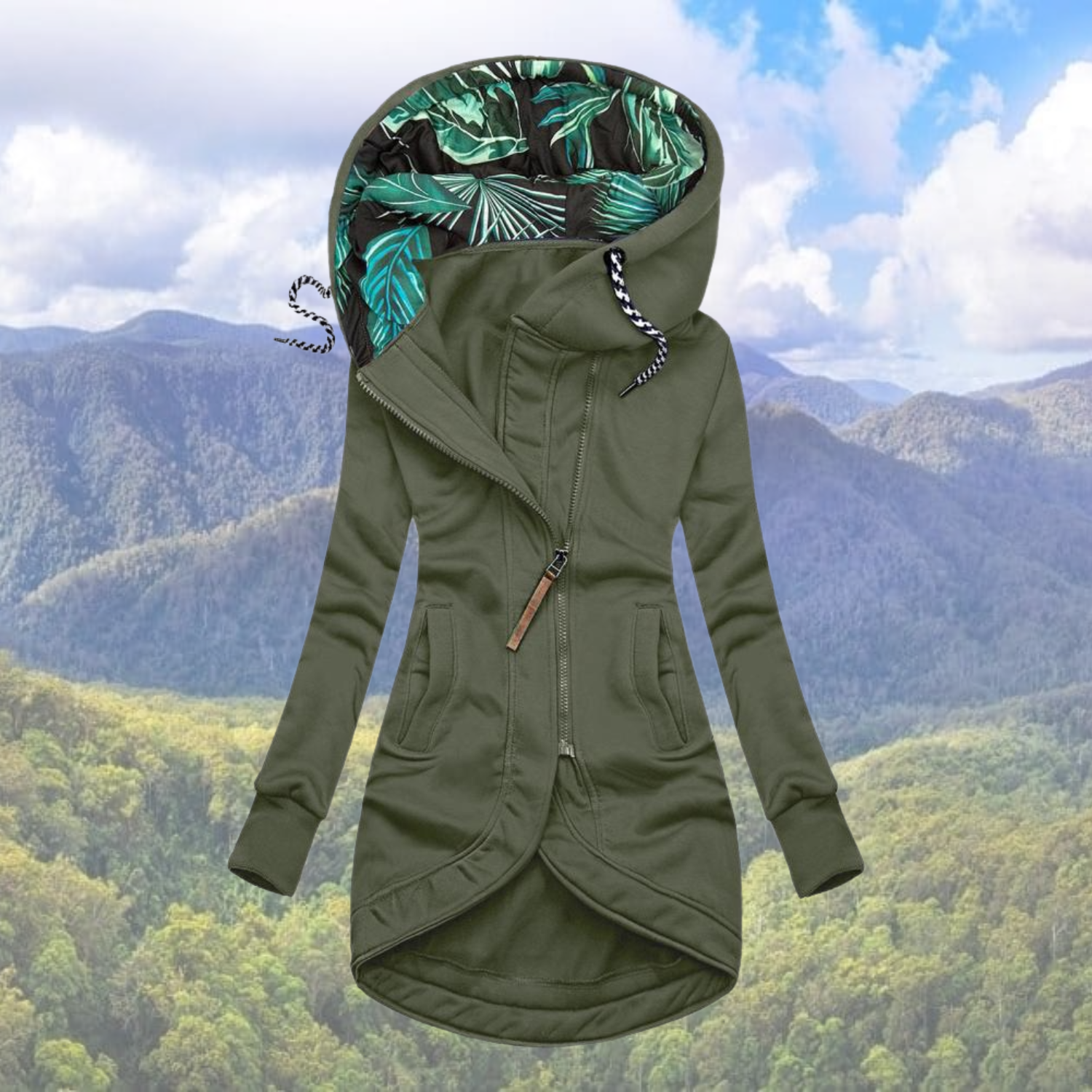 Waterproof winter coat with hood for women