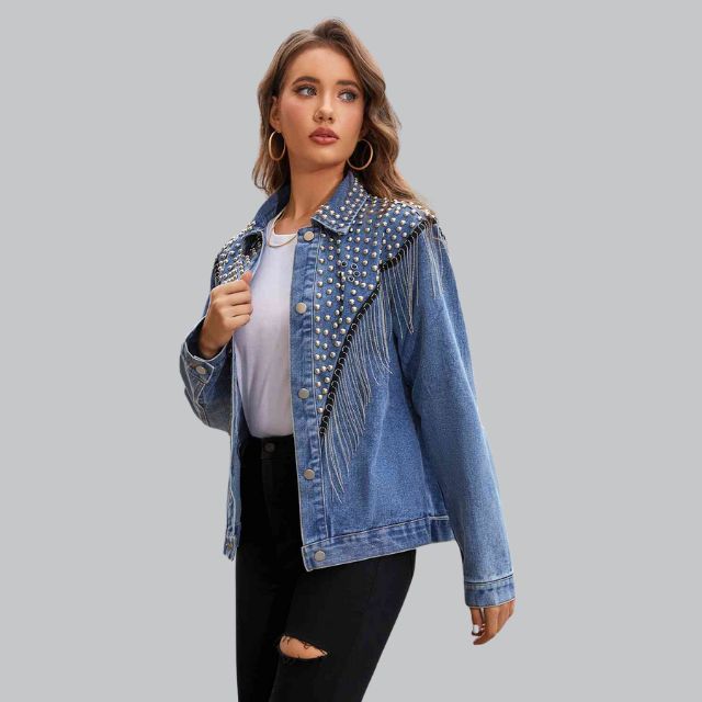 Annina - Denim jacket with Pearls