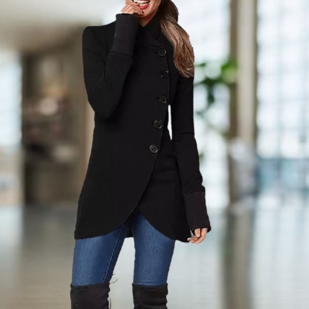 Yasmine - Coat with stand-up collar for women