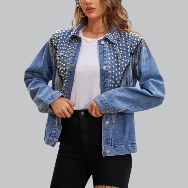 Annina - Denim jacket with Pearls