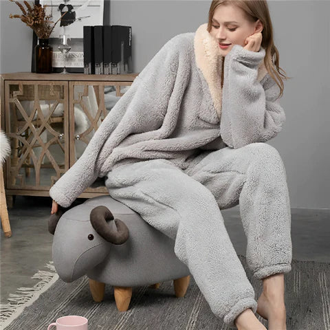 Cosy women's fleece pyjama set