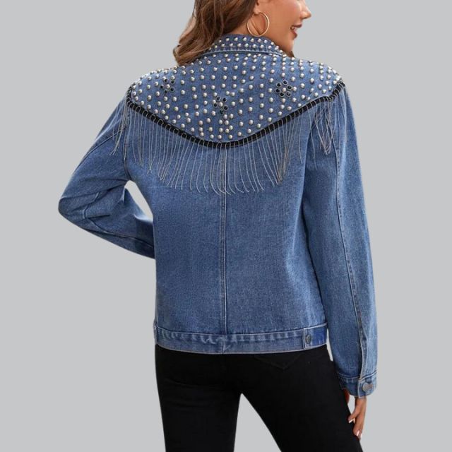 Annina - Denim jacket with Pearls