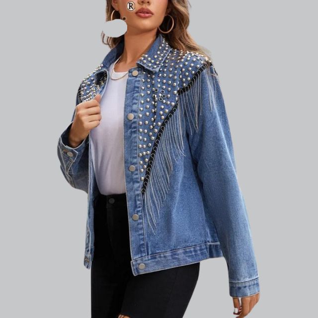 Annina - Denim jacket with Pearls