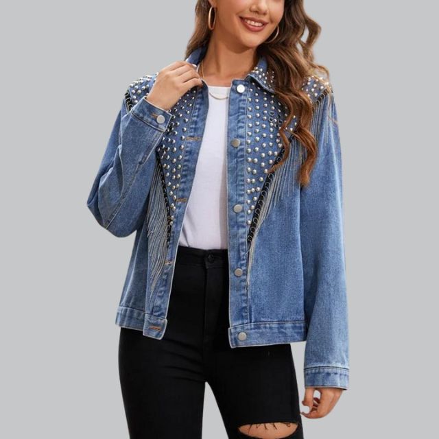 Annina - Denim jacket with Pearls