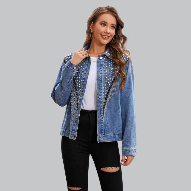 Annina - Denim jacket with Pearls