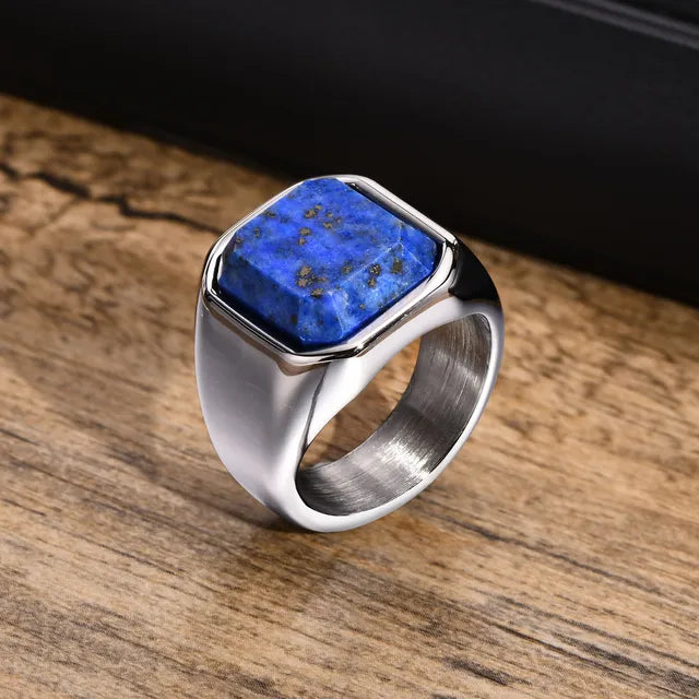 Oliver - Signet ring with natural stone inlay