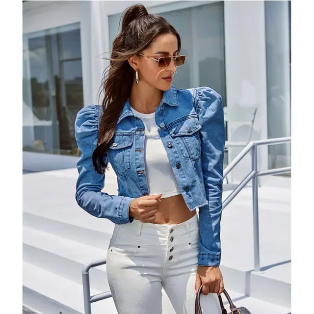 Griselda - stylish cropped denim jacket