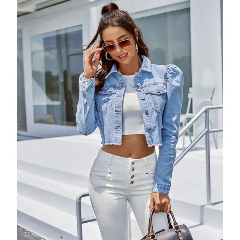 Griselda - stylish cropped denim jacket