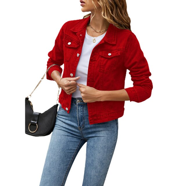 Casual denim-look jacket for women