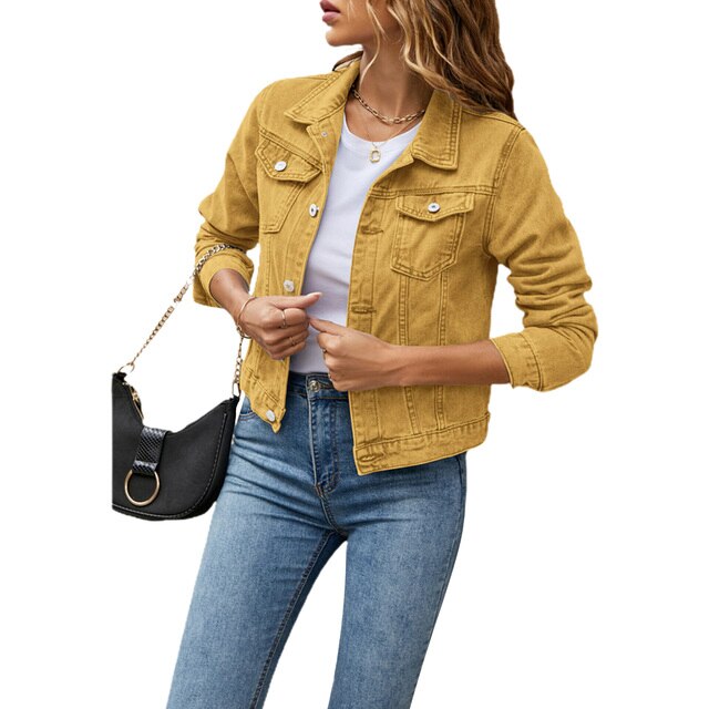 Casual denim-look jacket for women