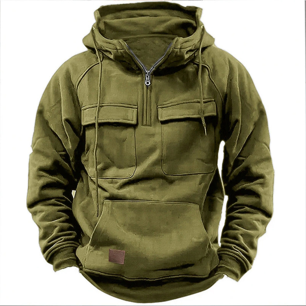 Warm tactical military jacket with zip