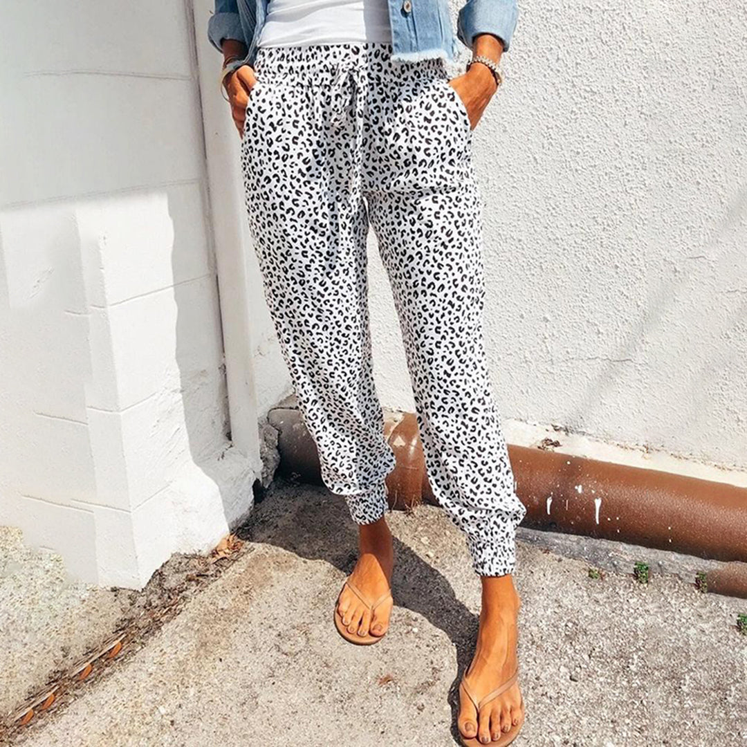 Leopard print trousers