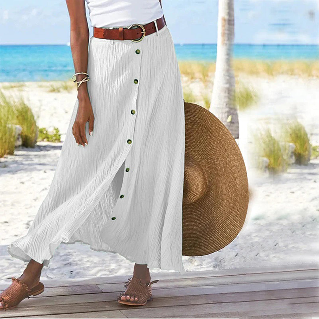 Maxi skirt with button placket