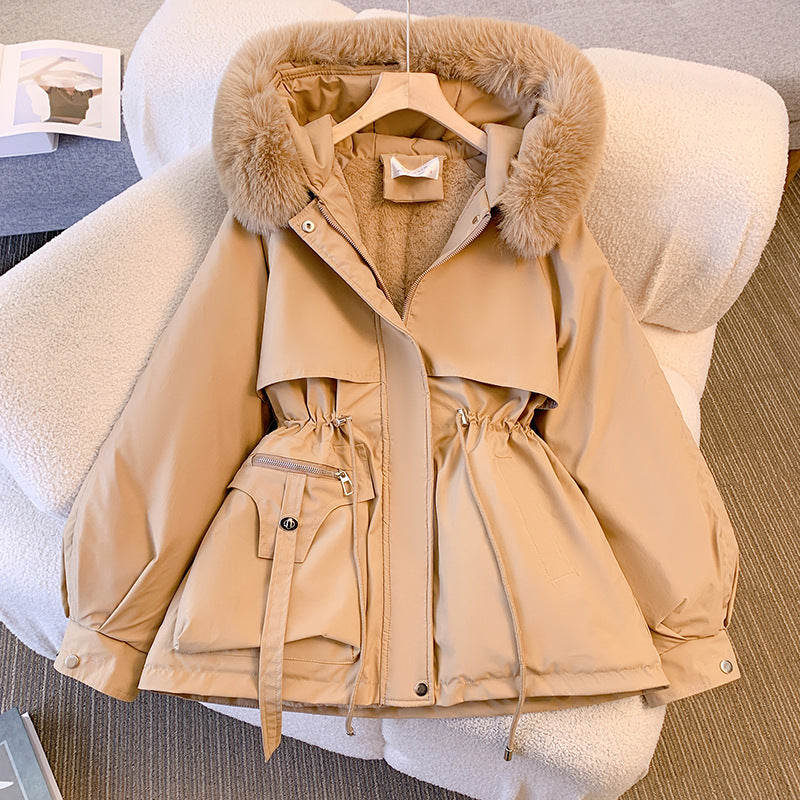 Faux fur hooded jacket for women