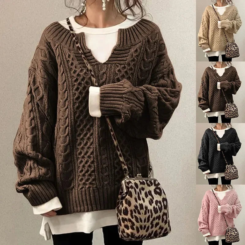 Fashionable knitted jumper for women