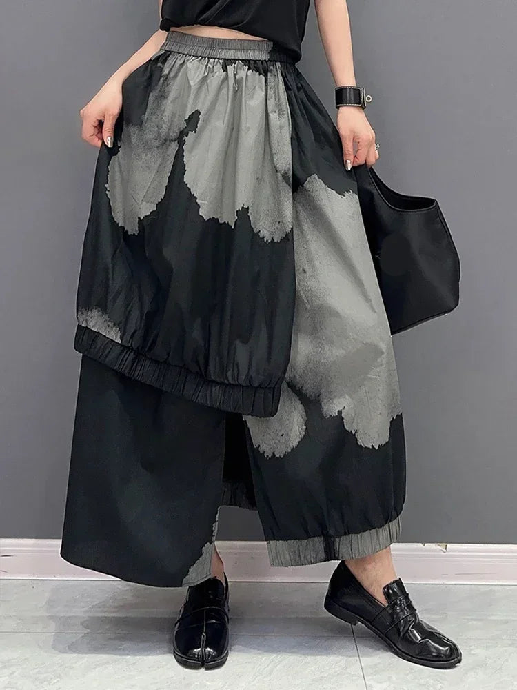 Trendy asymmetric casual skirt