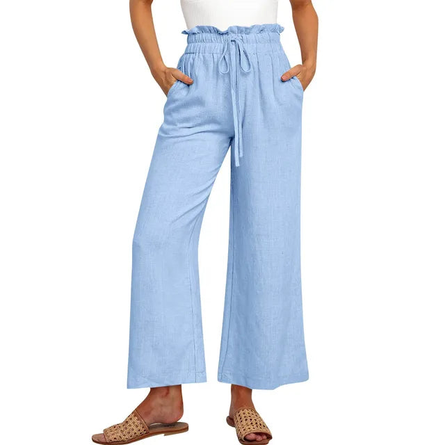 High-waisted trousers