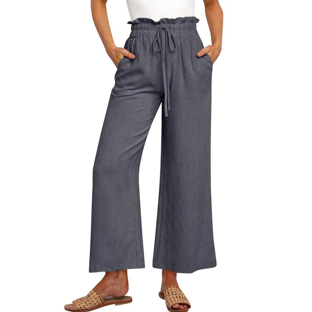 High-waisted trousers