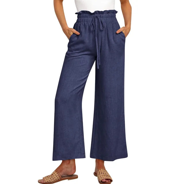 High-waisted trousers