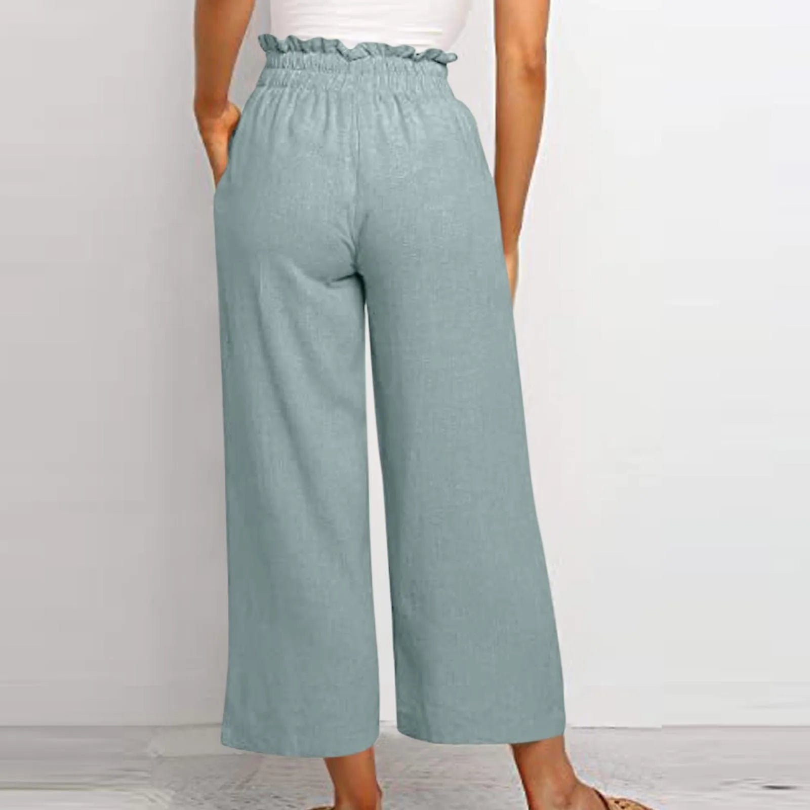 High-waisted trousers