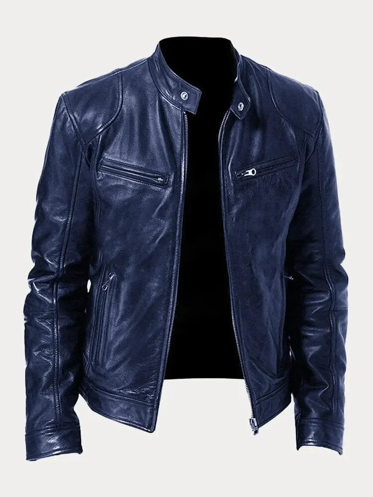 Roberto™ - Men's Biker-Style Leather Jacket