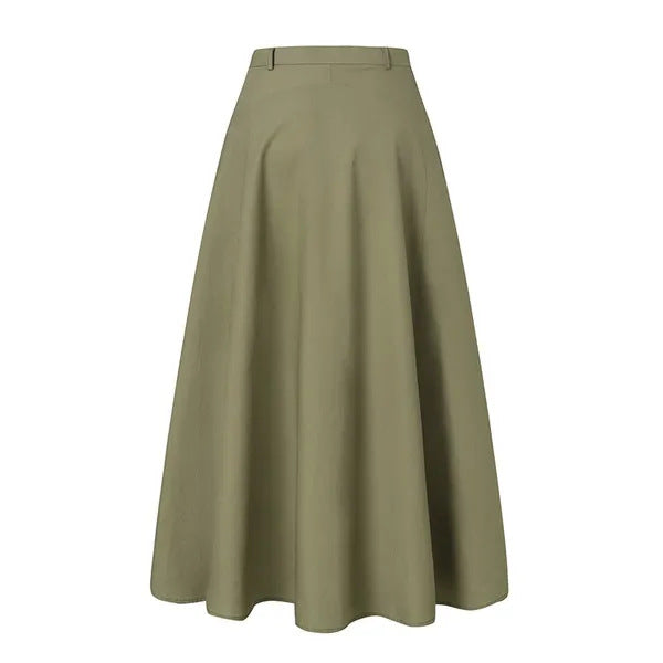 Modern A-line high waist slimming plus size long skirt