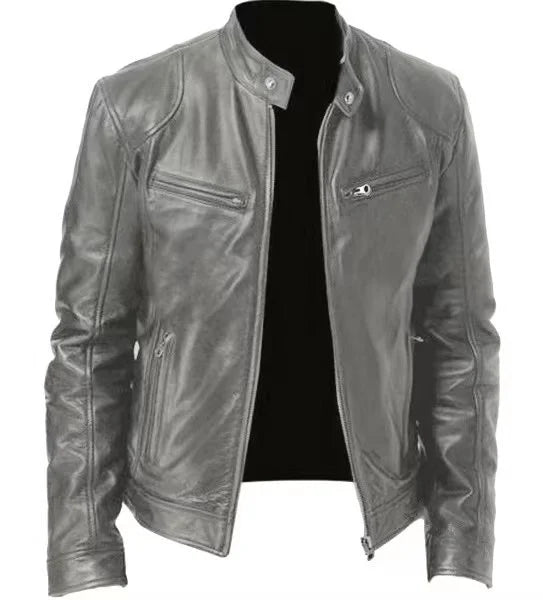 Roberto™ - Men's Biker-Style Leather Jacket