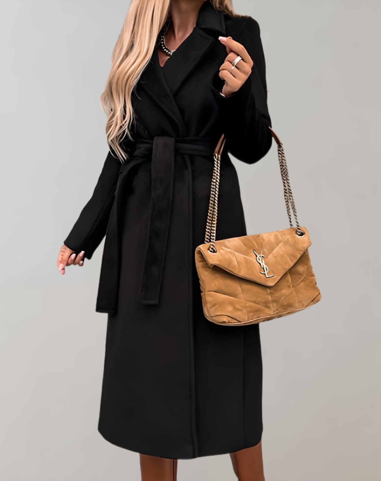 Long Autumn Jacket For Women With Jacket With Belt