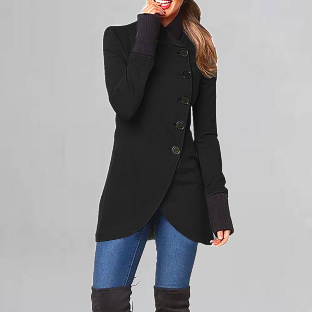 Asymmetrical Buttoned Coat