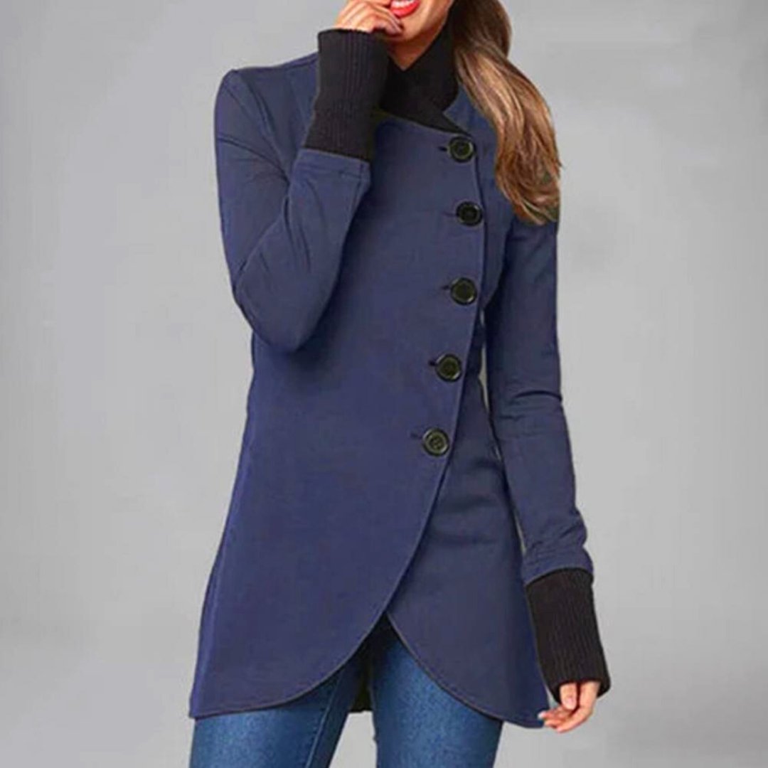 Asymmetrical Buttoned Coat