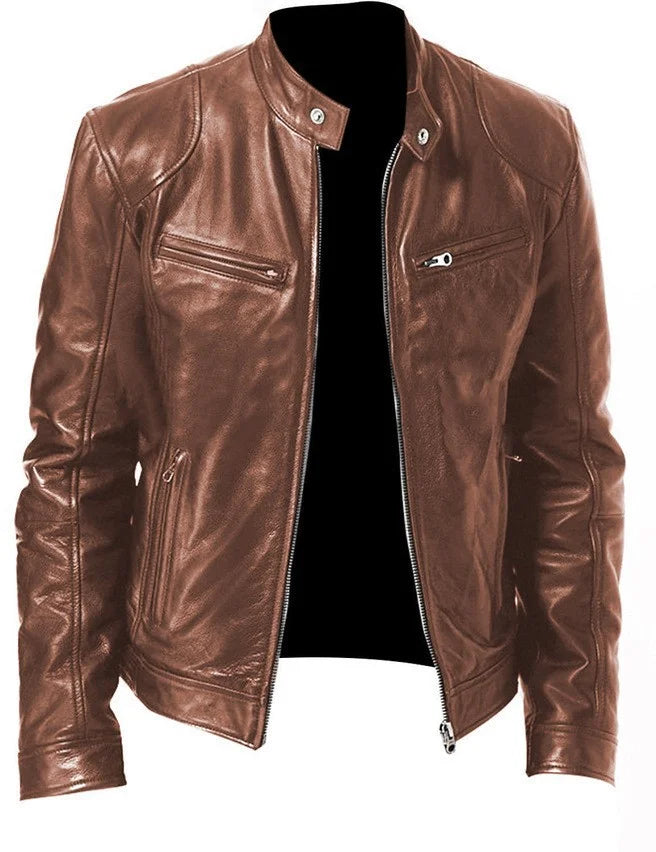 Roberto™ - Men's Biker-Style Leather Jacket