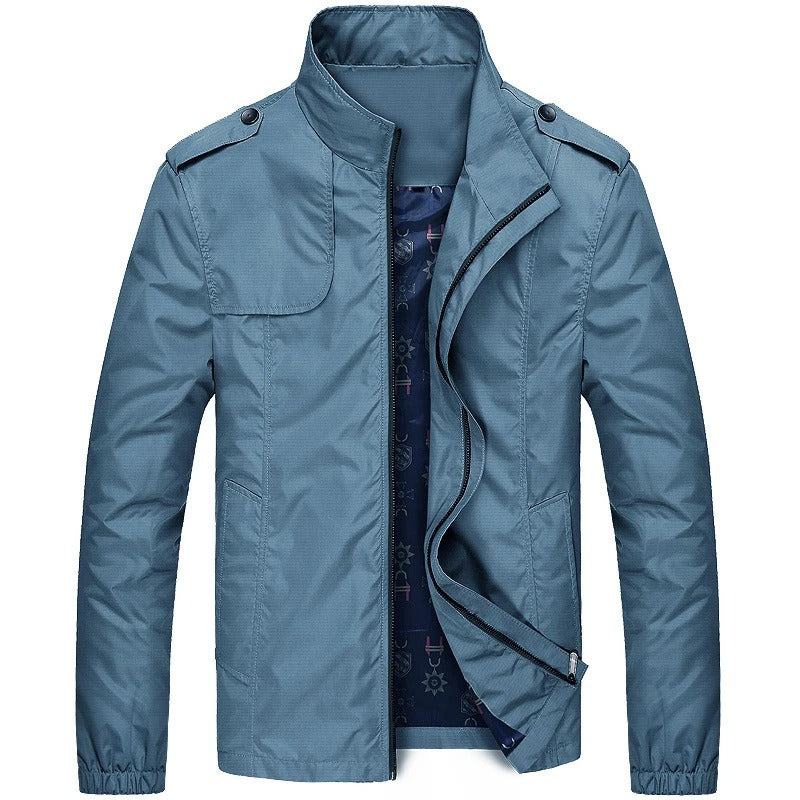 Men's summer jacket with stand-up collar