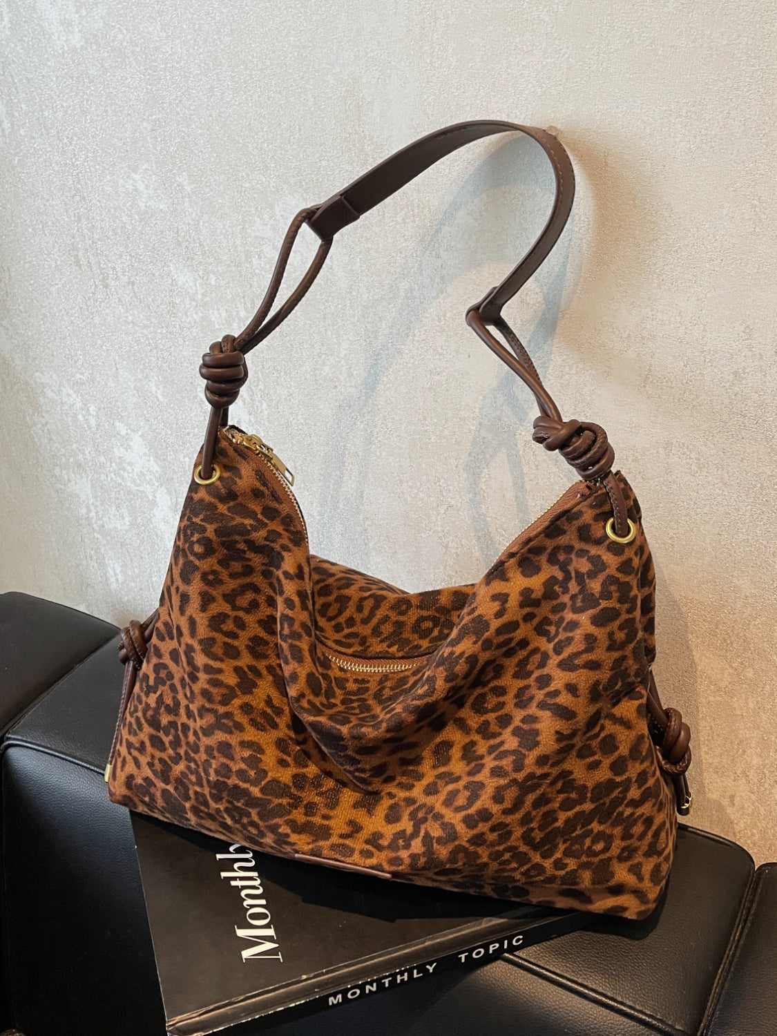 Large handbag in suede