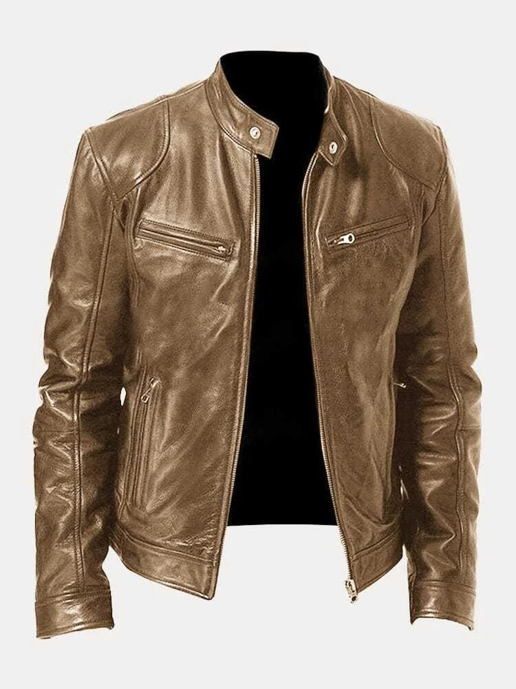 Roberto™ - Men's Biker-Style Leather Jacket