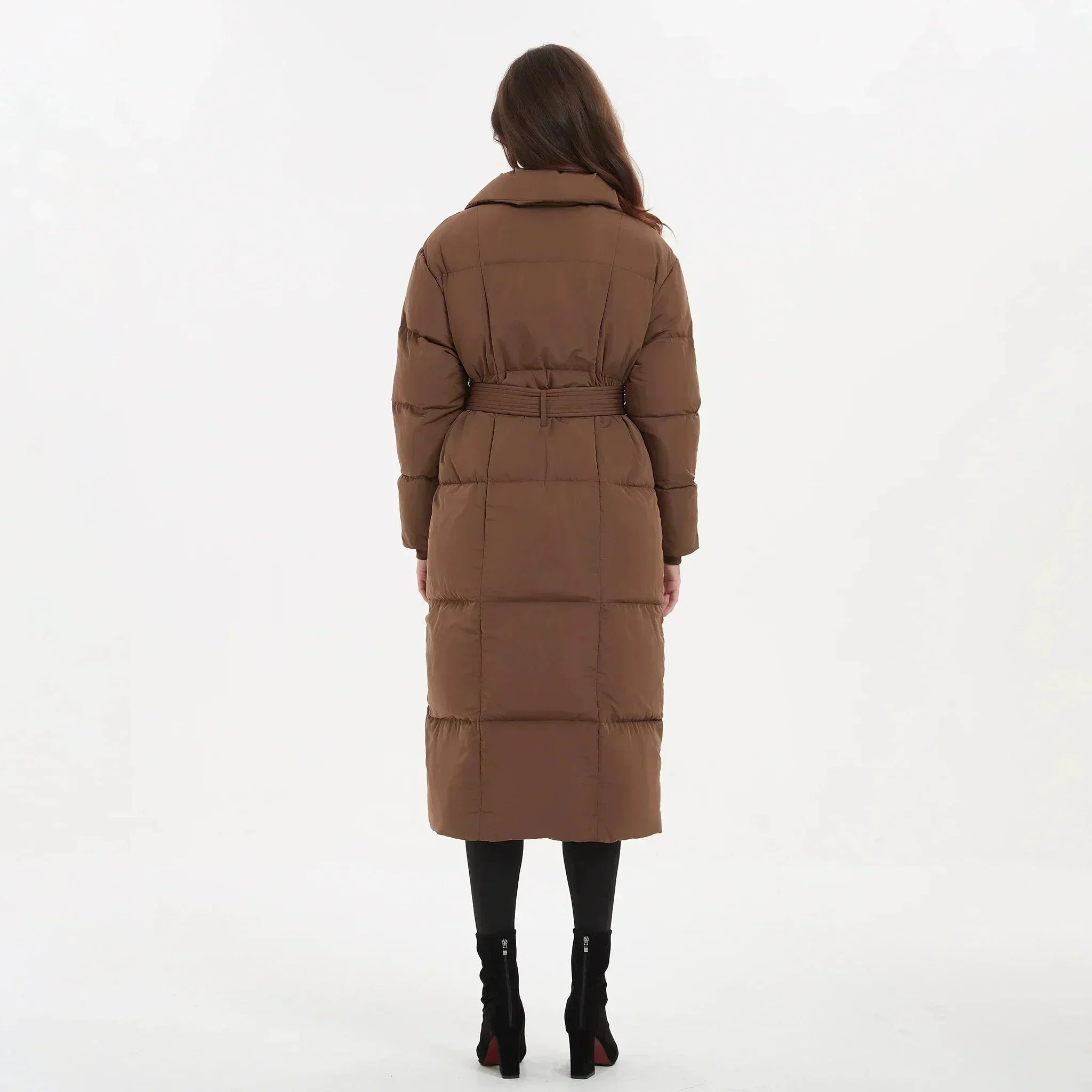 Belted Long Puffer Coat