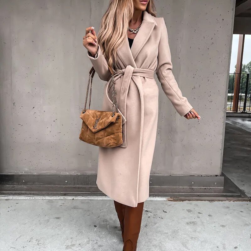 Belted Longline Wool Coat