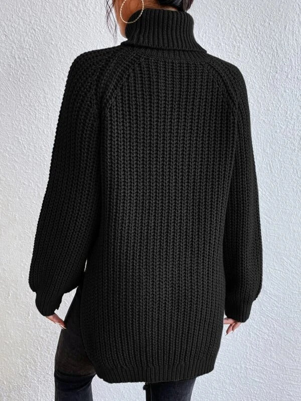 Black Knit Turtleneck Sweater