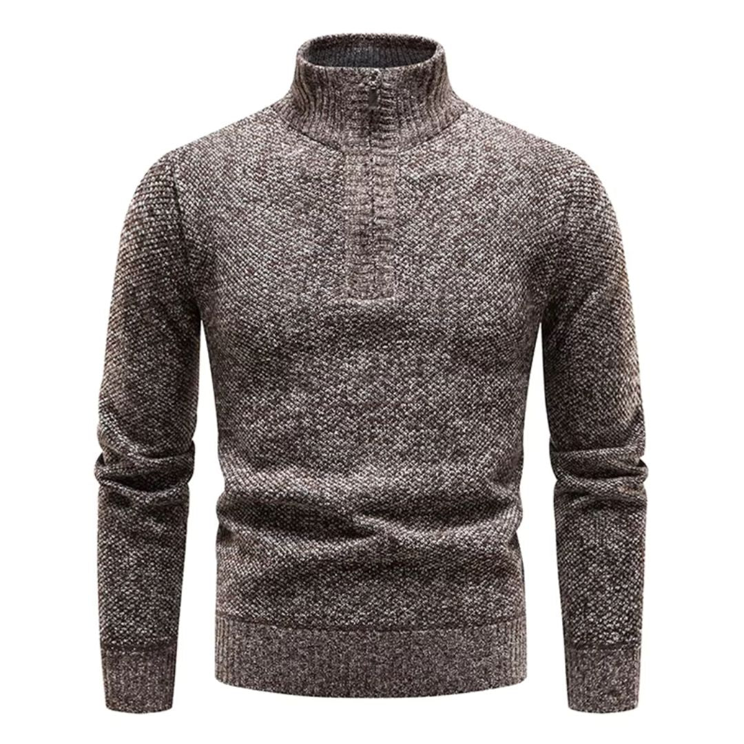 Men's Stand Collar Velvet Sweater