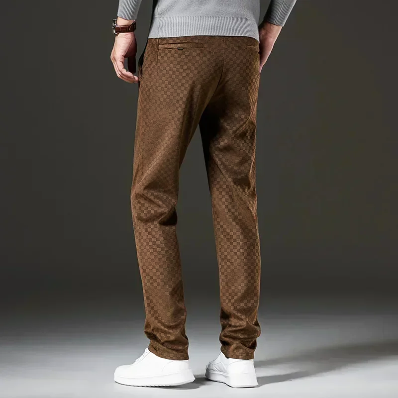 Checked corduroy trousers