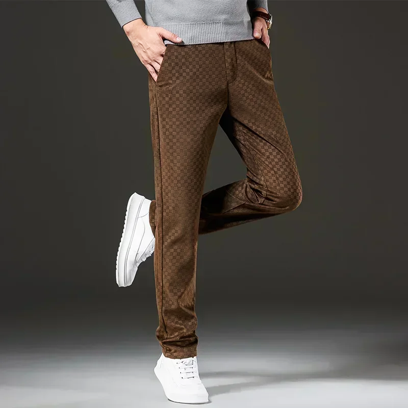 Checked corduroy trousers