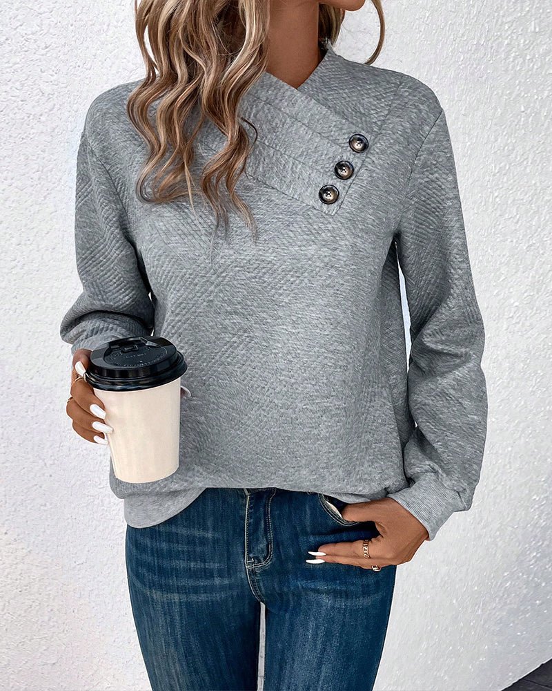 Button Accent Pullover