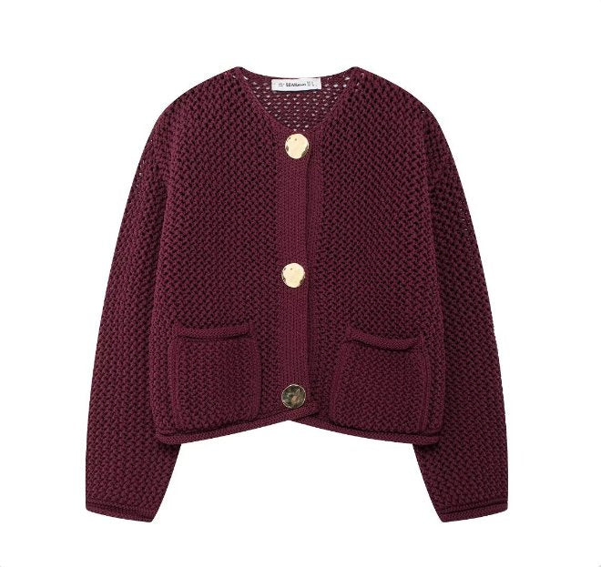 Buttoned Knit Cardigan