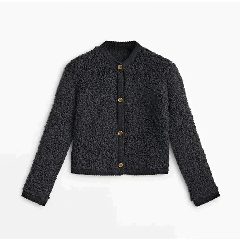 Buttoned Sherpa Cardigan