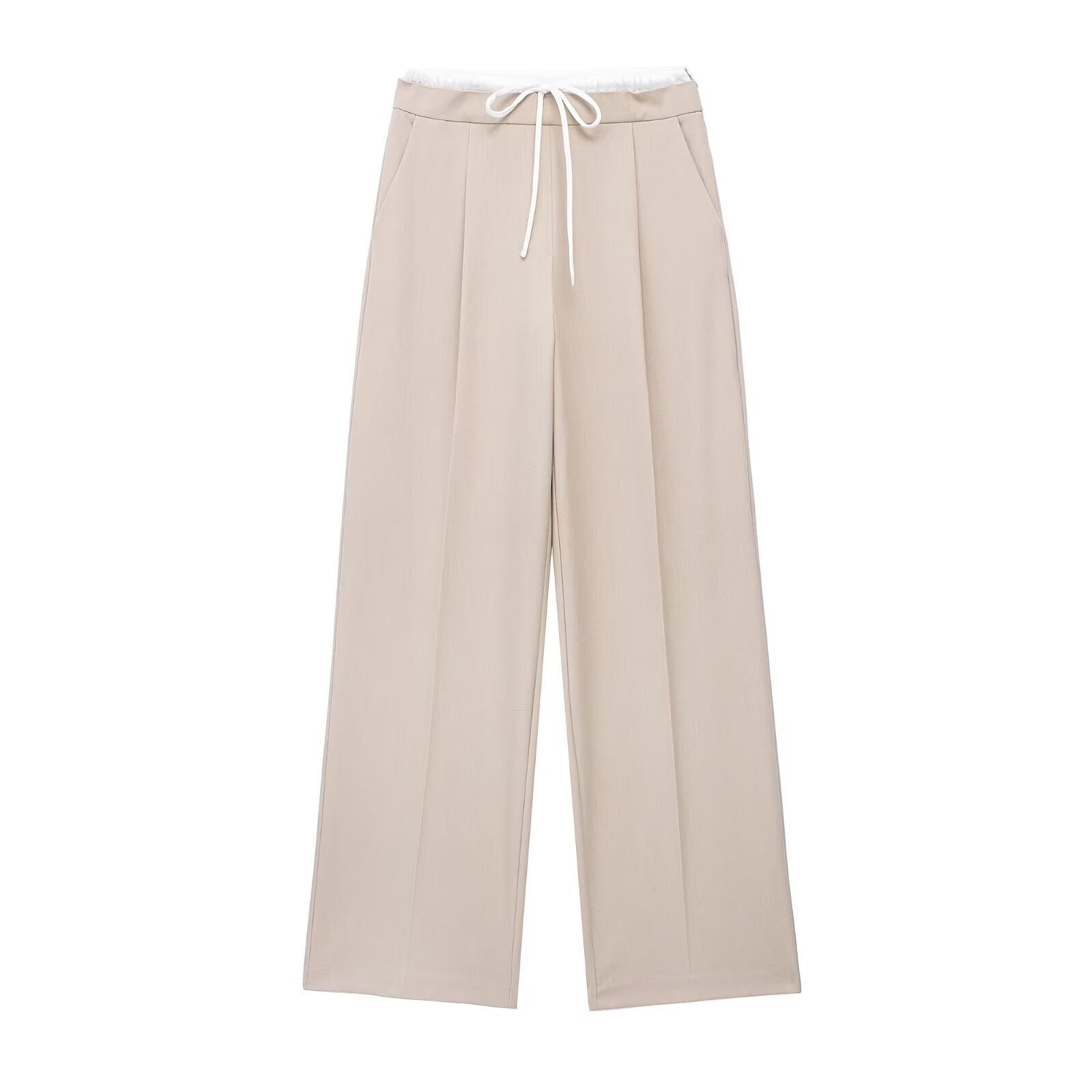 Trousers with high waist and wide leg