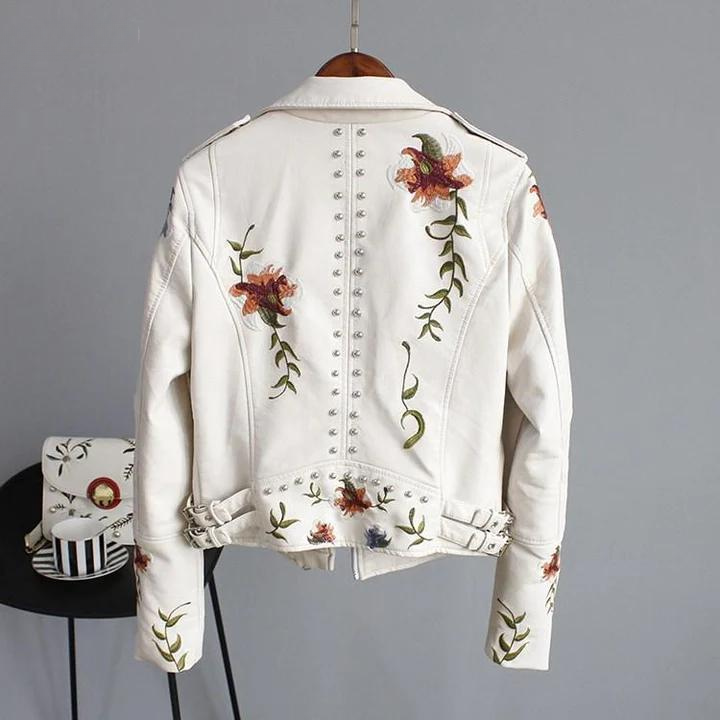 Quinn - embroidered cropped vintage jacket